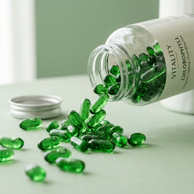 Macro photography of Follicare hair nutrition tablets — showing the golden-brown vegetarian capsules containing the 14-in-1 clinical formula for hair strengthening